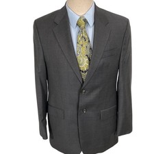 Lauren Ralph Lauren Blazer Mens 40R Charcoal Gray Glen Plaid 2-Button Wool