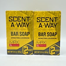 2 Scent-A-Way Max Bar Soap 3.5-Ounce Green Best for Hunters Odor Elimination