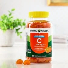 Spring Valley Zero Sugar Vitamin C Gummies Dietary Supplement, 250 mg, 120 Count