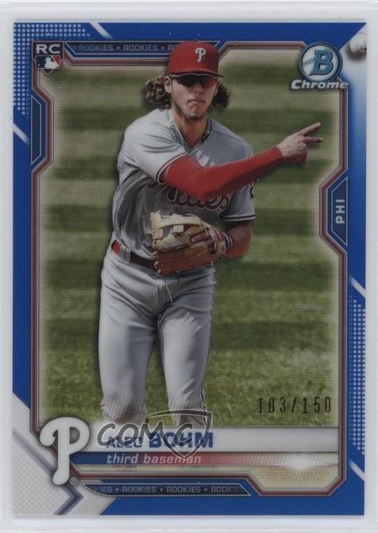 2021 Bowman Chrome Blue Refractor 103/150 Alec Bohm #94 nd3