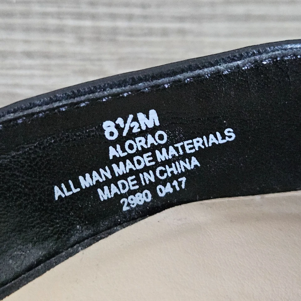 Nine West Alorao Mujer Negro Puntera Punta Cordones Planos Tachonados Tacón Talla 8.5 Foto 2 de 4