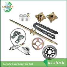 44" Rear Live Axle Kit Wheel Hub Sprocket Brake For ATV Quad Buggy Go Kart US