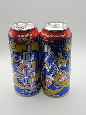 (2) Limited Edition G Fuel Sonic The Hedgehog Peach Rings Energy Drink 16oz Full
