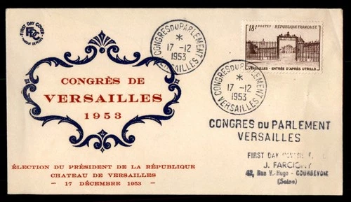 Mayfairstamps France FDC 1953 Gate Congres de Versailles First Day Cover aaw_383