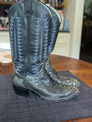 Cowtown Back Cut Python Cowboy Country Western Snakeskin Boots Mens 8.5 D