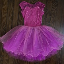 Curtain Call Ballet Dress Costume Fuchsia AME C439 Sleeveless Backless Sequins