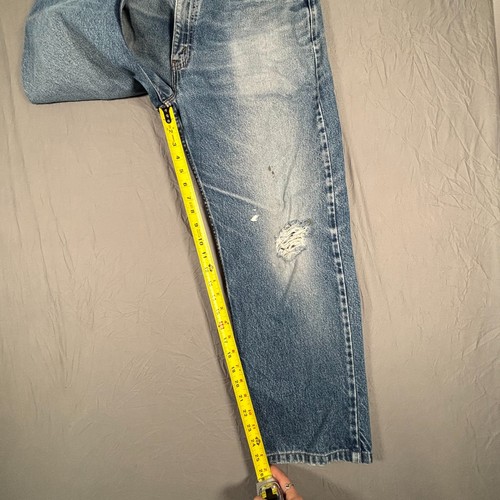Levi's 505 Jeans Men 36x29 Blue Denim Faded Worn Distressed Relaxed Fit - Picture 12 of 19