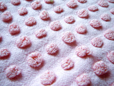 MORGAN JONES VTG CHENILLE BEDSPREAD FABRIC  PINK POPS ON PINK EXCELLENT 24"X18"