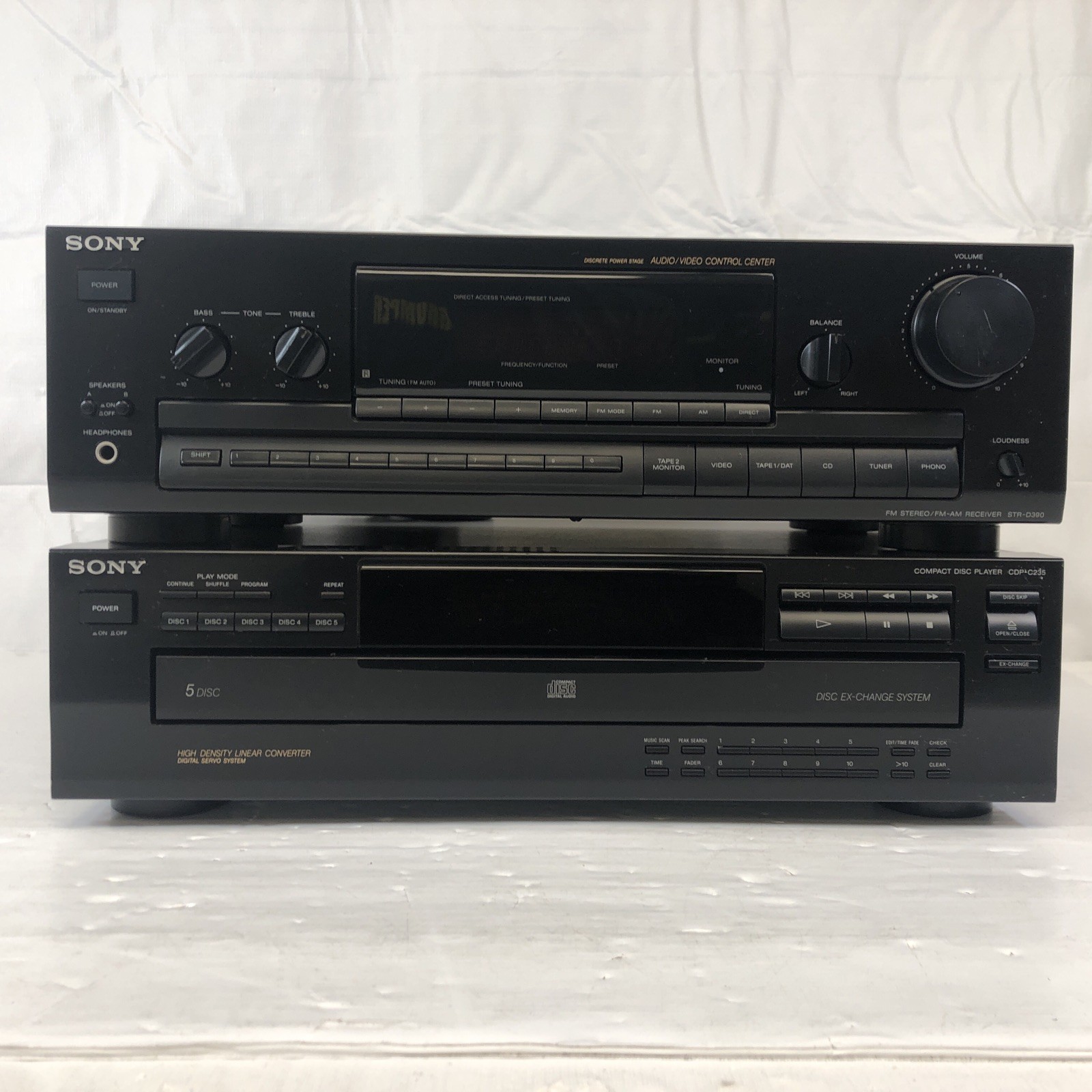 Am/fm Radio Receiver Str-d390 Compaq 5-disc Player Cdp-d235