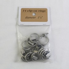 Package of 14 Kenney Metal Rolling Shower Curtain Rings Hooks Chrome