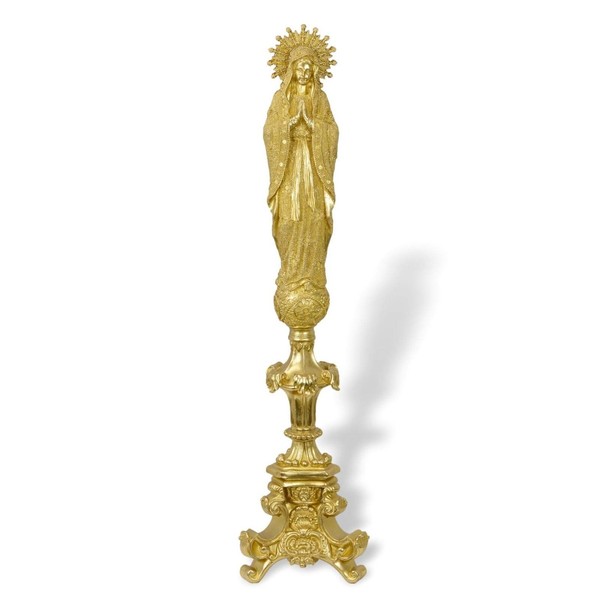 Skulptur Maria Madonna Heiligenfigur Figur Statue Kirche Altar Antik-Stil 94Cm-image