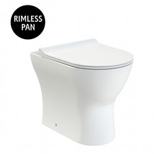 Image of Rimless Back to Wall Toilet with Soft Close Seat Short Projection 500mm