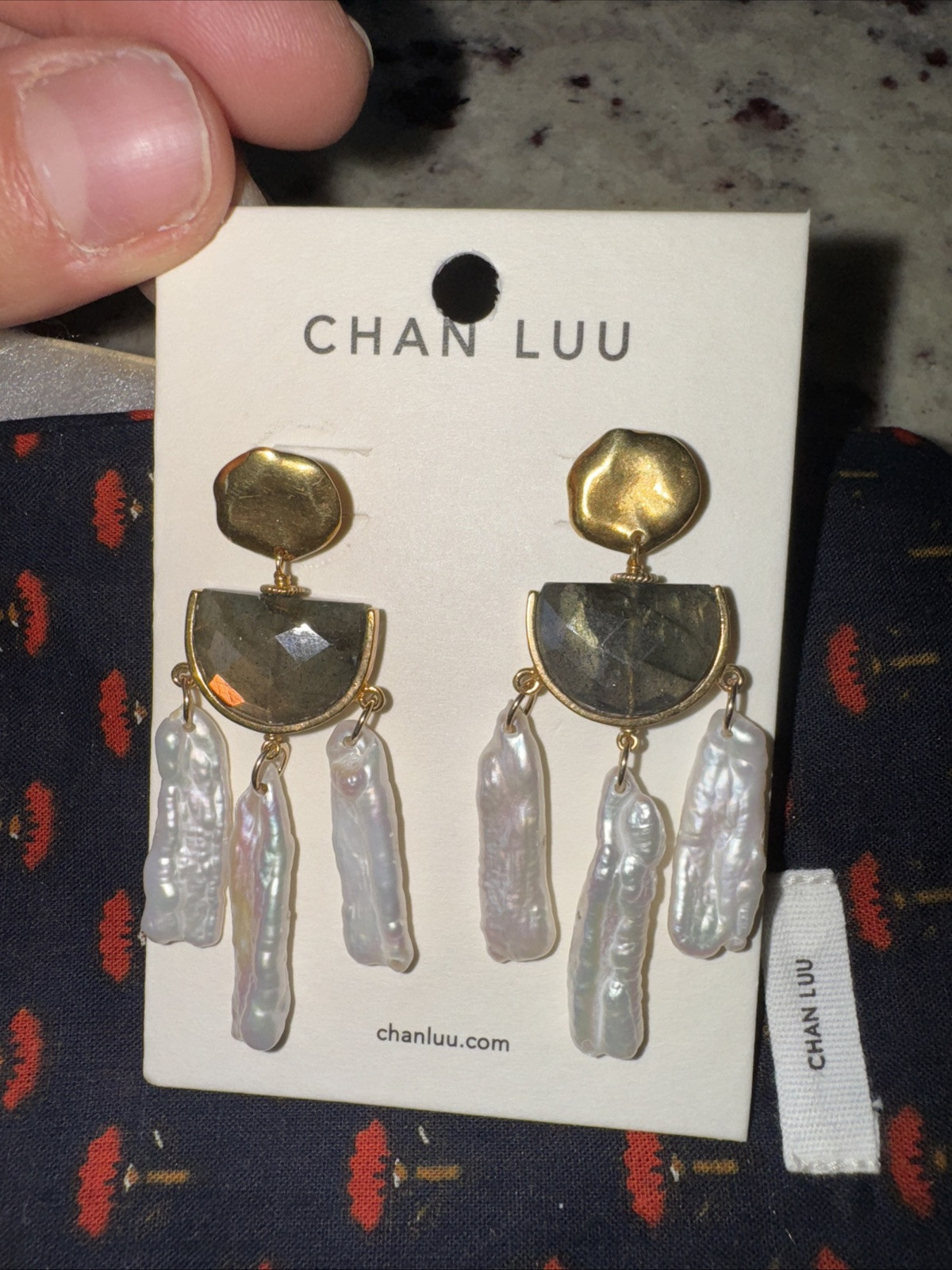 NWT CHAN LUU LUNA TRINITY a LABRADORITE EARRINGS ~ SOLD OUT EVERYWHERE!!! image 9