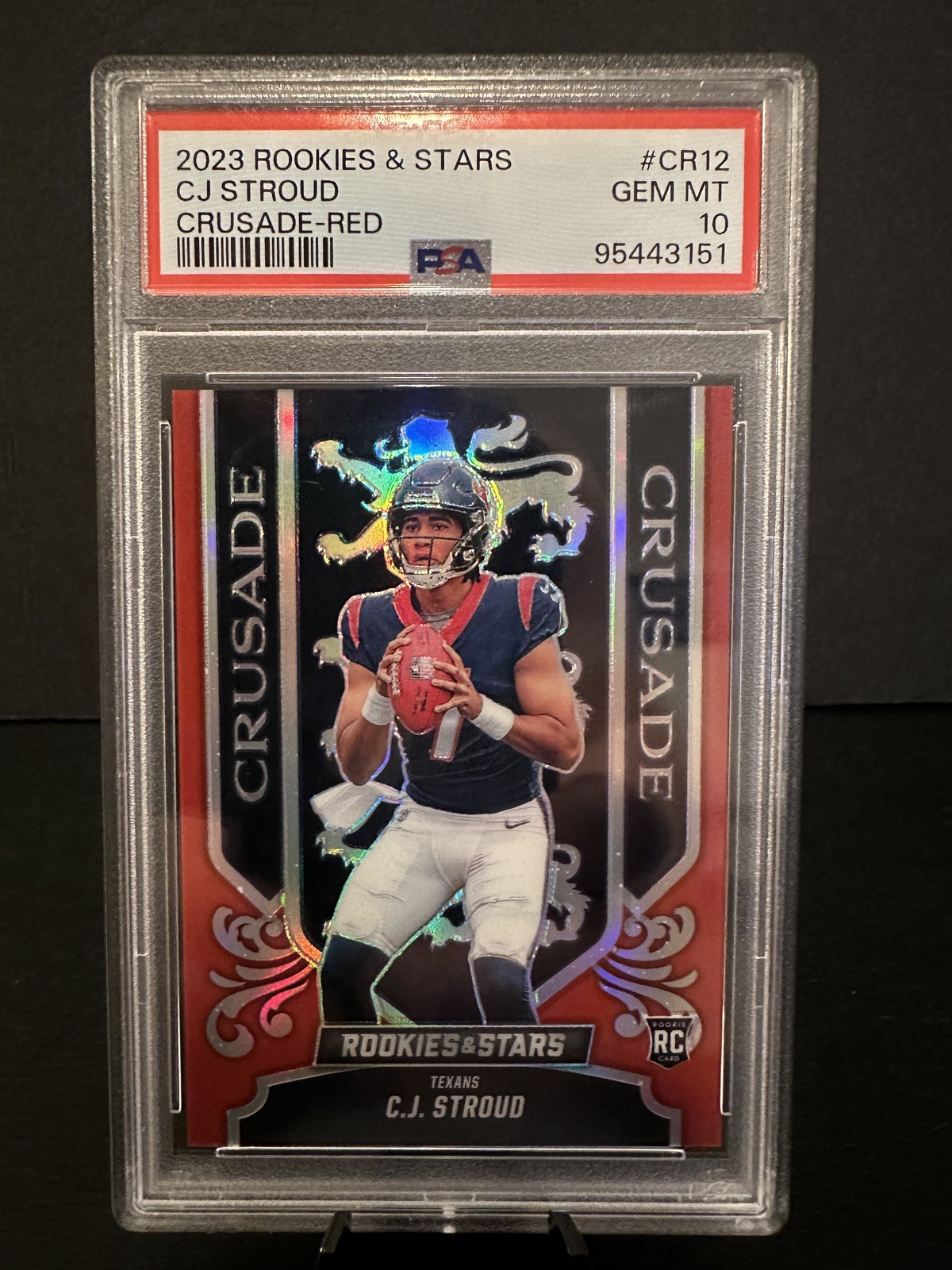 2023 Rookies & Stars #CR-12 CJ Stroud Rookie RC Crusade Red Prizm /99 PSA 10 SSP