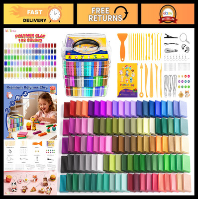 102 Colors Polymer Clay Kit for Kids & Adults - Oven Bake Molding Clay, Tools &
