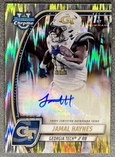 Jamal Haynes 2024 Bowman Chrome Stealth Refractor Auto RC Georgia Tech RB 1st