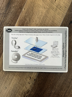 SIZZIX MAGNETIC PLATFORM FOR WAFER THIN DIES THINLITS FRAMELITS--9'' x 6'' x 1/2''