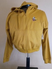 Volcom Stone Get Up Mustard Palm Floral Print Zip Up Women's Hoodie - NWT Large