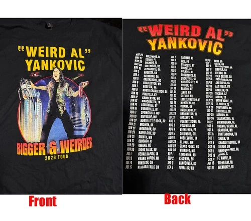 Weird Al Yankovic Bigger and Weirder Tour 2026T-Shirt - product listing photo