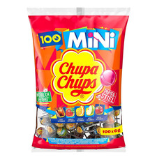 Chupa Chups Mini Classic Lutscher-Beutel, Enthält 100 Mini-Lollis, Cola, Orange,