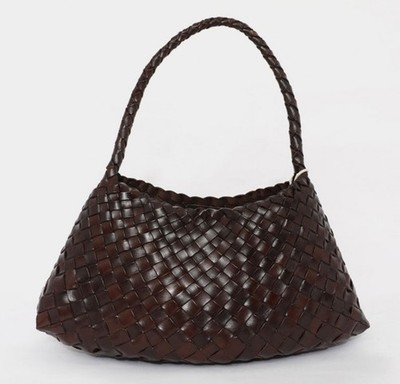 Dragon Diffusion Rosanna Croche Small Tote Bag Dark Brown 8943 Leather