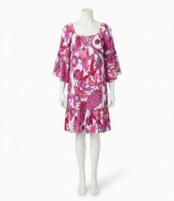Karen Kane Raela Ruffle Hem Mini Dress Pink And Blue Floral Print