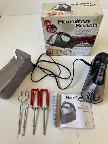 Hamilton Beach 6 Speed Hand Mixer Burst Model 62645 Soft Scape Tested Working