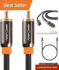 Flexible 3ft Digital Coaxial Cable with RCA Male Connectors for High-Fidelity