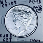 1934 D PEACE SILVER DOLLAR HI GRADE GENUINE U.S. MINT RARE KEY COIN 9404