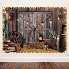 6.6 x 9.2 ft Western Party Backdrop Western Cowboy Party Decoration Wild West