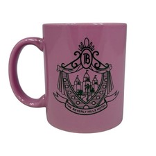 Vintage The Beverly Hills Hotel Pink Mug Cup Green Logo Two Sides