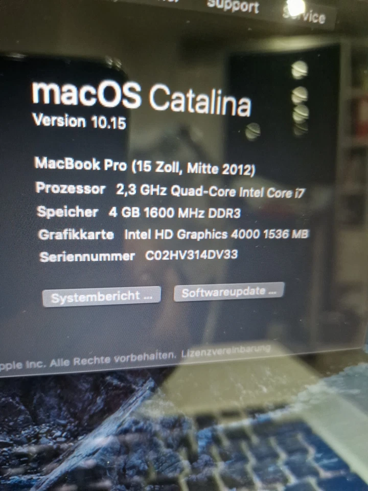 MacBook Pro 15 Zoll, 2,3 GHz Intel Core I7, 4 GB RAM, Mitte 2012, A1286, 128SSD - Bild 4 von 4