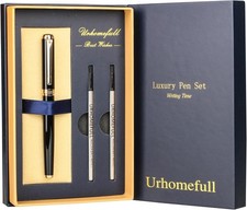 Stunning Luxury Rollerball Pen with 24K Gold Trim,Switzerland Tip with Black ...