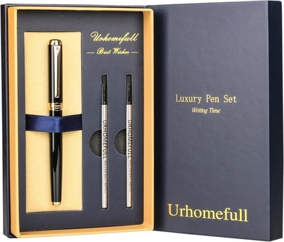 Stunning Luxury Rollerball Pen with 24K Gold Trim,Switzerland Tip with Black ...