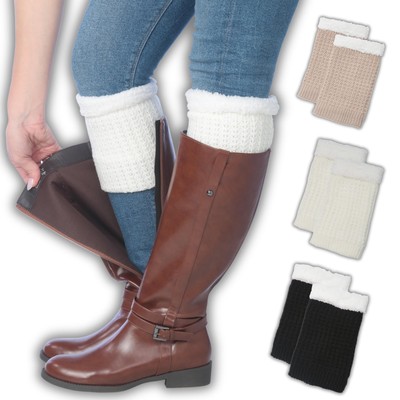 Tipi Toe Women's 3-Pair Knit Boot Cuffs � Soft & Stylish Leg Warmers