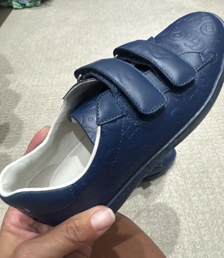 Uzufuri さん専用Gucci キッズレザースニーカー ネイビー⭐︎20cm Gucci Unisex Kids' Shoes for sale | eBay