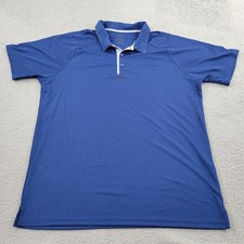 Oakley Polo Mens XL Center Logo Blue Performance Short Sleeve Shirt