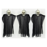 3X Sensenmann HÄNgefigur / Halloween Totenkopf Reaper Figur Horror Party Deko