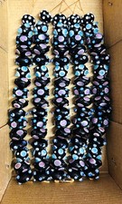5 Strands Fancy Lamp work Glass Beads, Black Fashion Beads for Jewelry Making