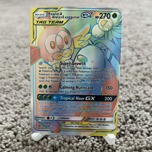 Rowlet & Alolan Exeggutor GX 237/236 Secret Rare Holo ENG 270HP