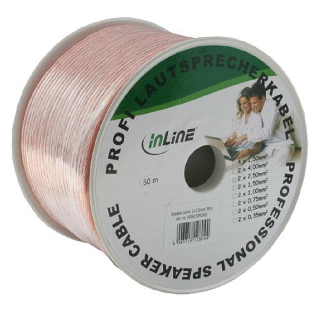 InLine Lautsprecherkabel 2x² CCA transparent - Kabel # 98350T