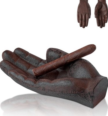 Comfify Cast Iron Cigar Ashtray Hand-Shaped - Rustic Decorative Tray, Key Hol...