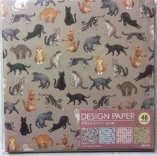 KYOWA Animal Cat 4 Design Origami Paper Made in Japan 48 sheets