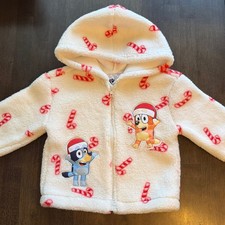 Bluey Toddler Girls Hoodie Sherpa Hooded Zip-Up Jacket