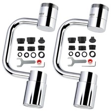 2PCS U-Shaped Faucet Extender   1080  Rotatable Faucet Aerator with 6 Adapter...