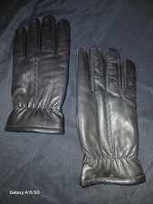 Men's Black leather Gloves with Sheepskin Lining