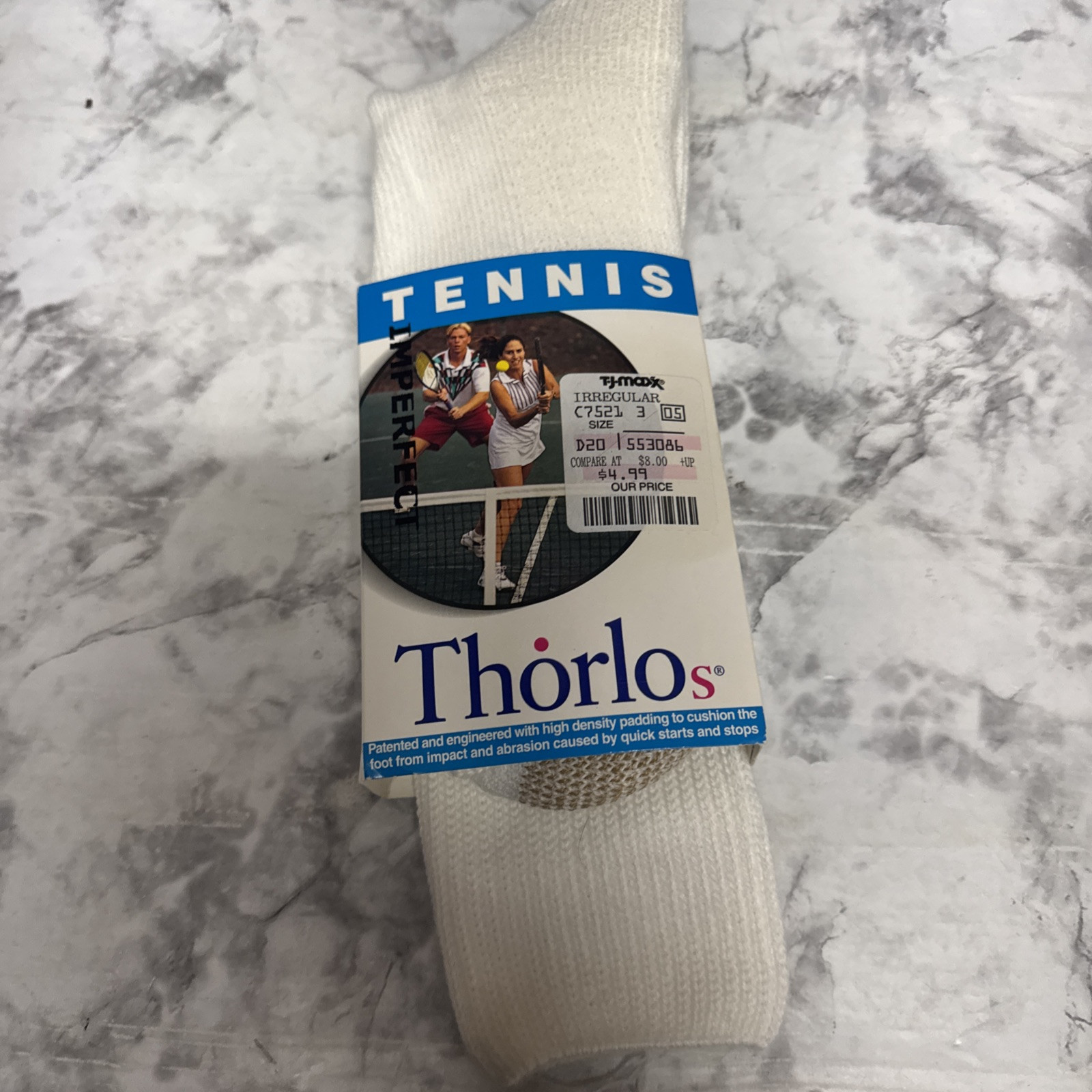Vintage 1999 Thorlo TX-13 Tennis Socks Padd's Foot Equipment SZ 9
