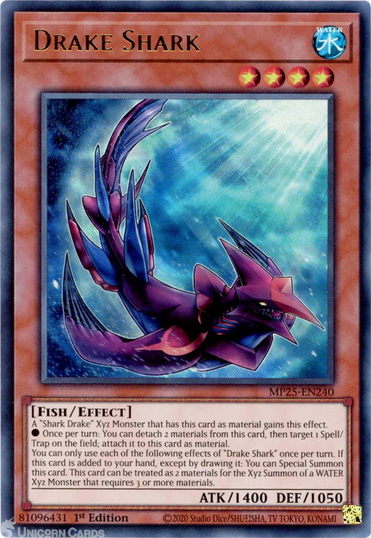 MP25-EN240 Drake Shark : Ultra Rare 1st Edition Mint YuGiOh Card