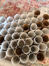 Lot of 53  4 Empty Paper Rolls Cardboard Tubes for Arts  Crafts-mostly white