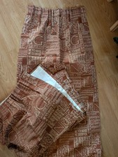 Orange Gold Medieval Style Latin Text Whimsigoth Set Of Curtains